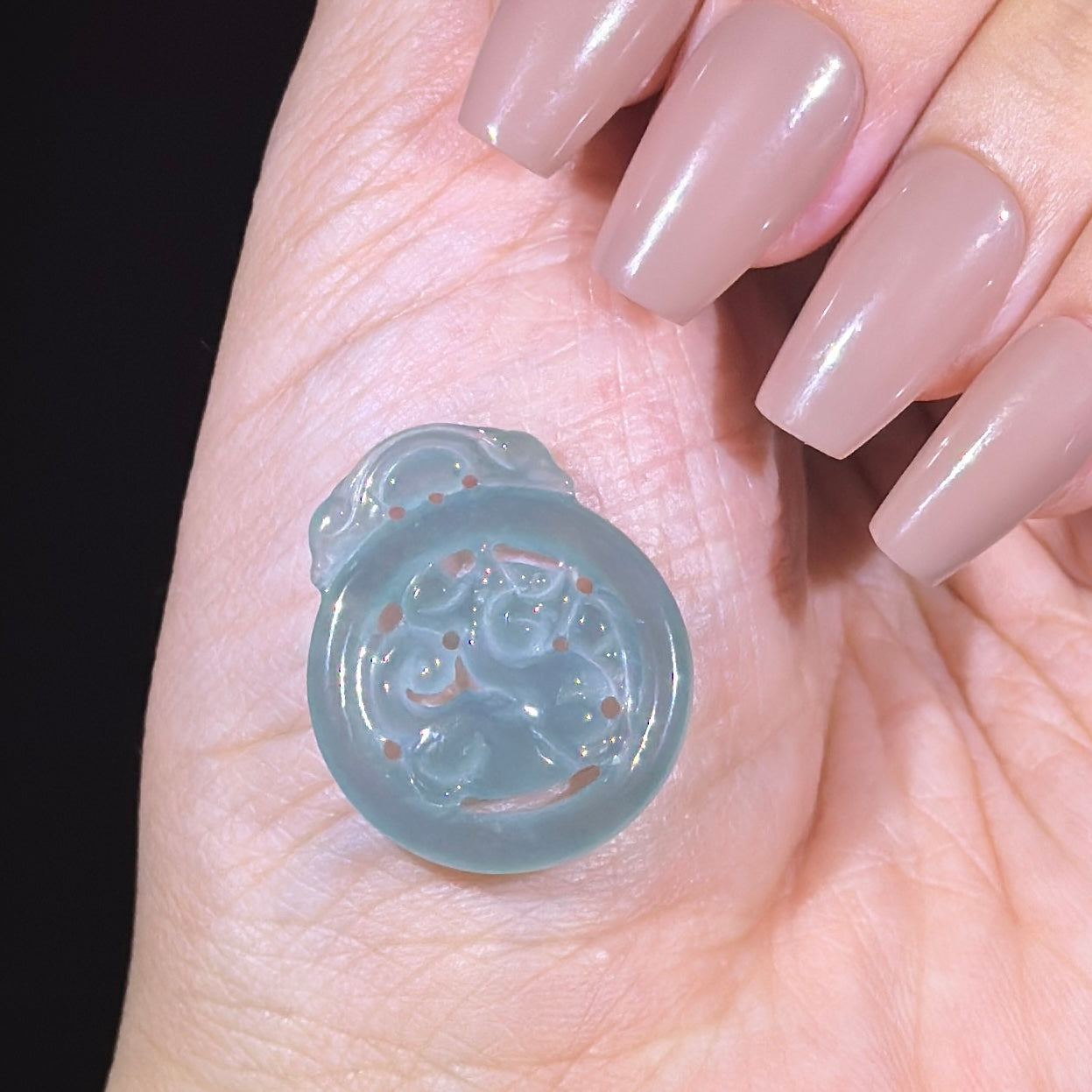 Type A Blueish Green Jade Kirin