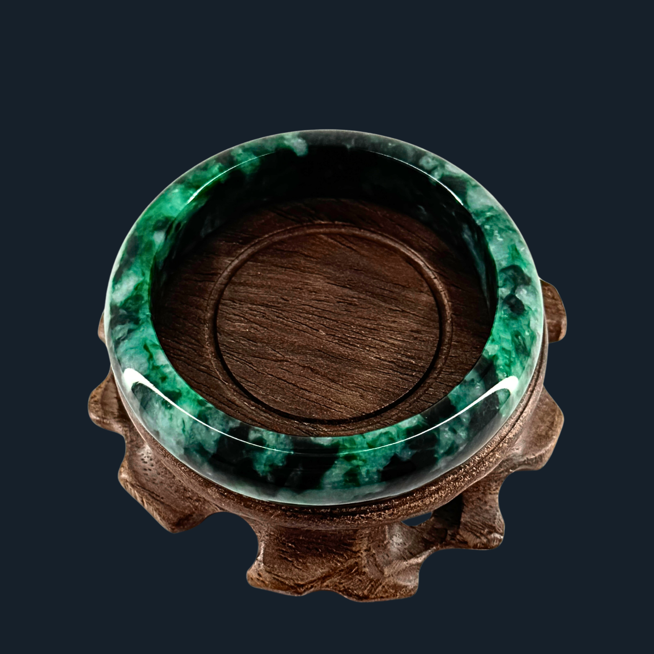 Type A Spicy Green Old Mine Jade Bangle