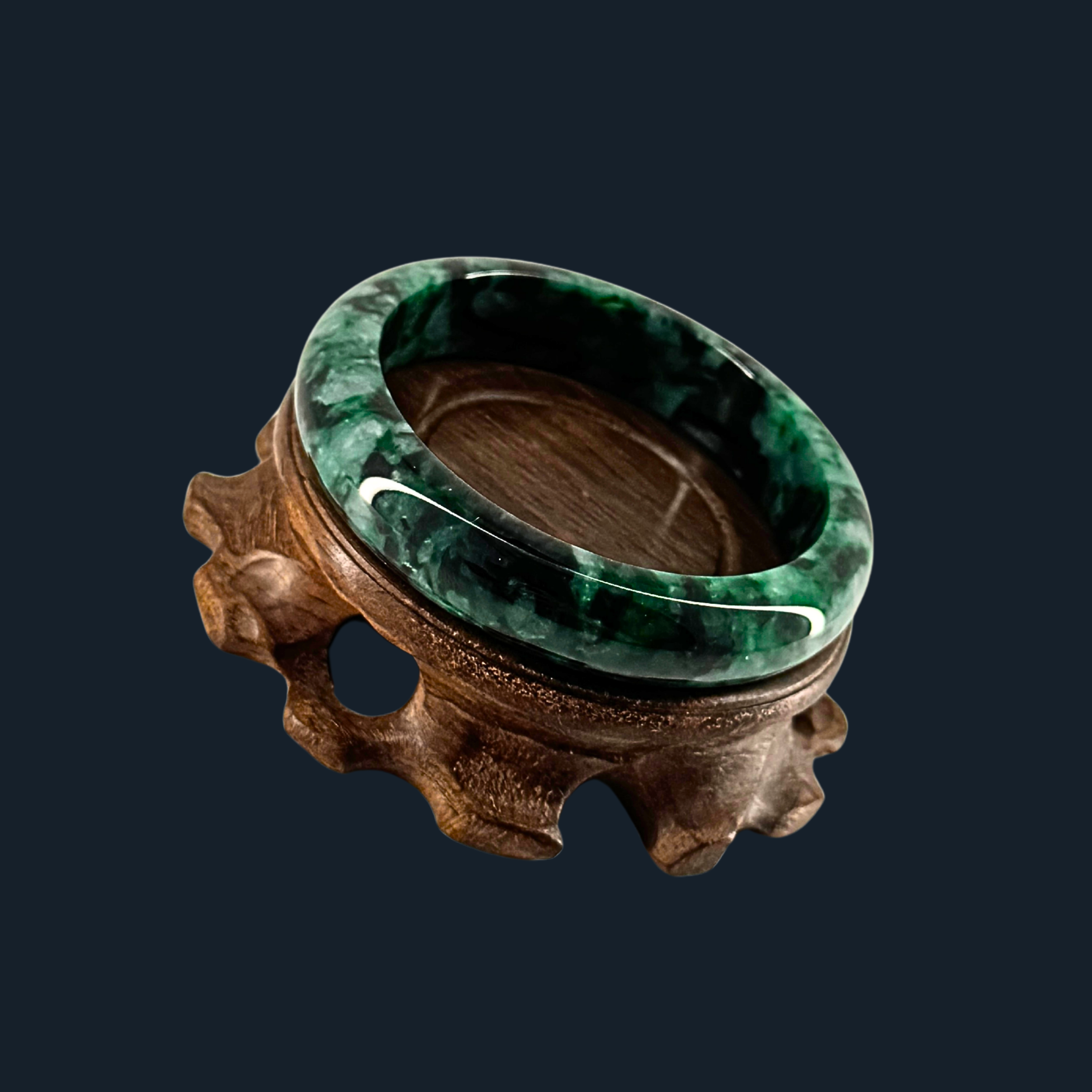 Type A Spicy Green Old Mine Jade Bangle
