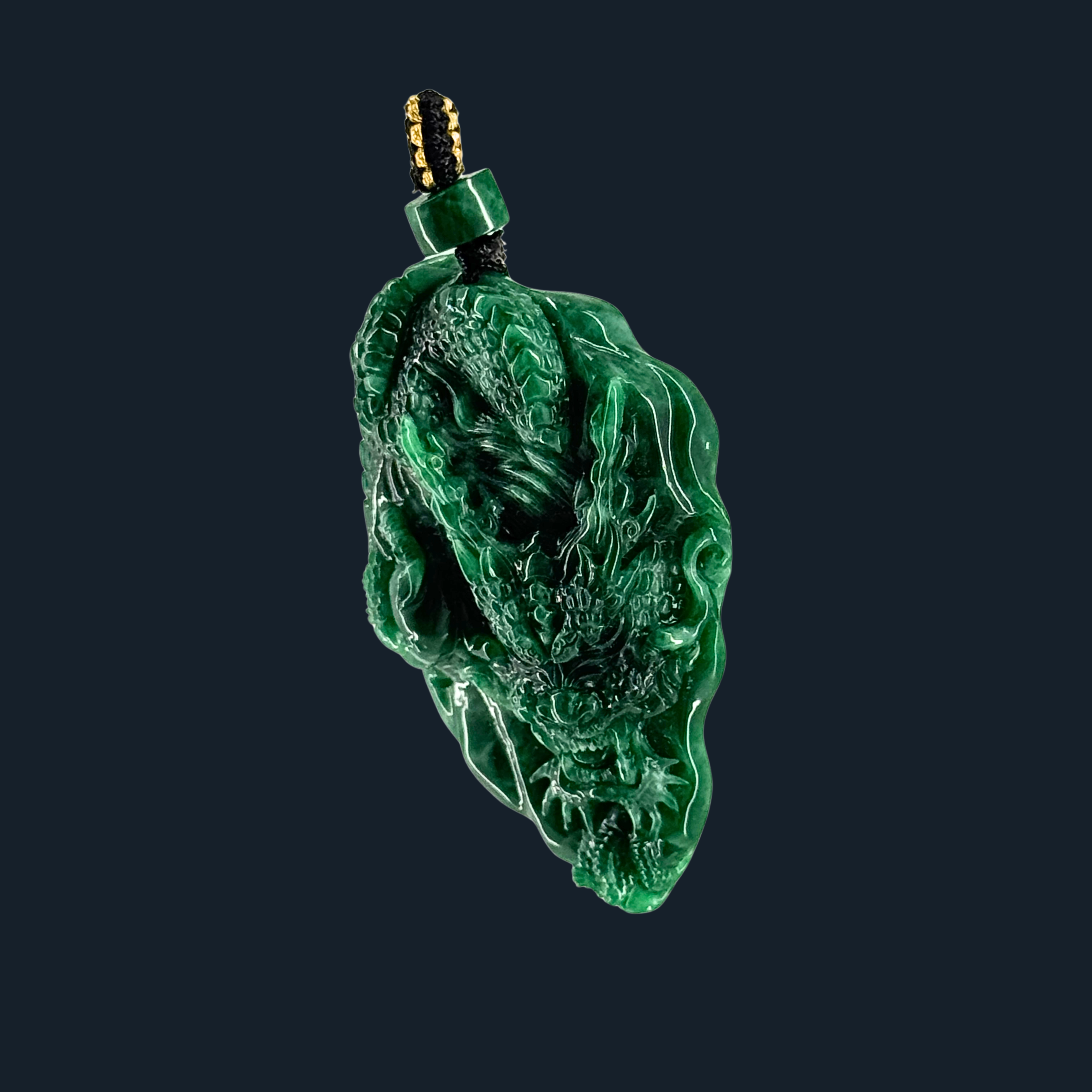 Type A Full Spicy Green Jade Dragon