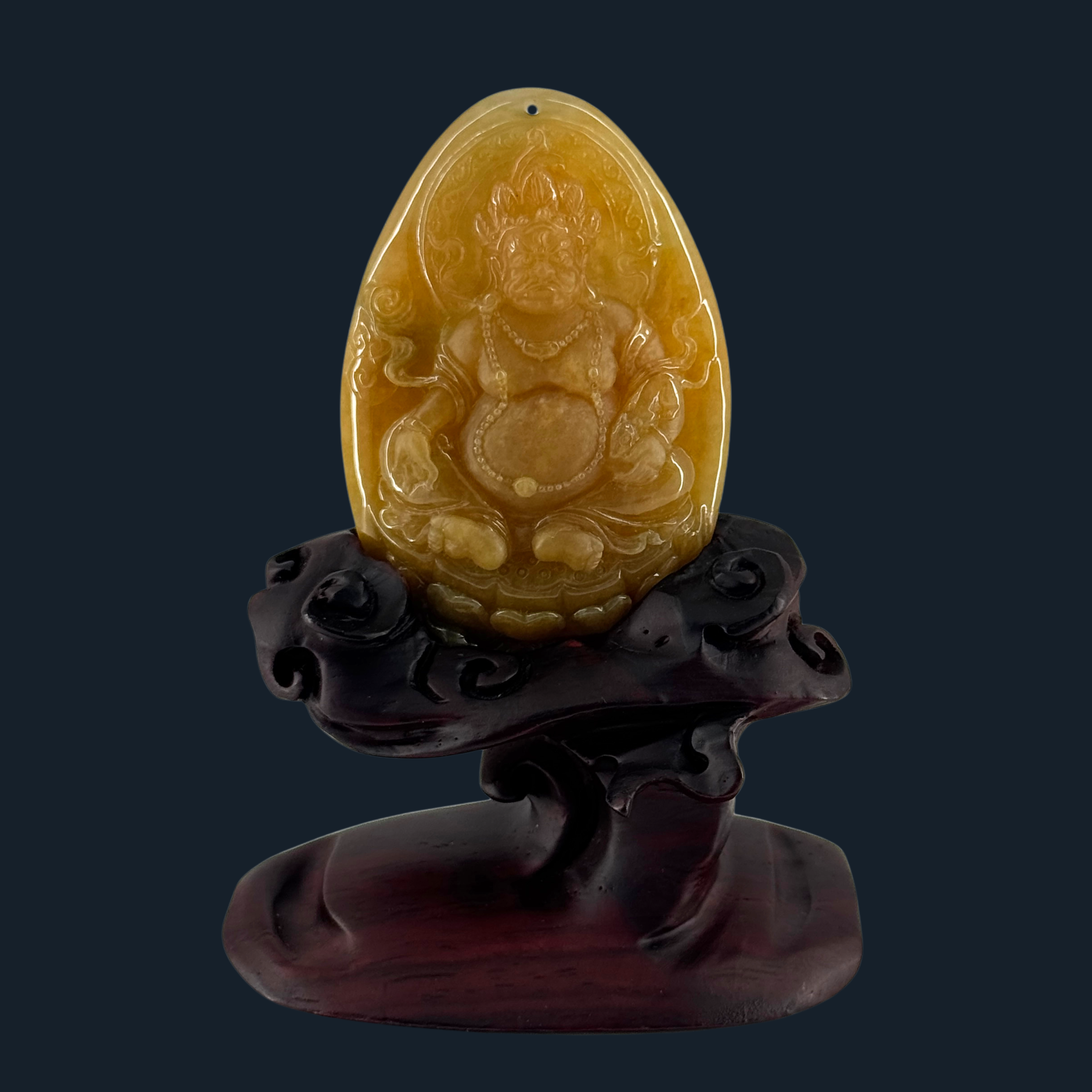 RARE Grand Master Craftsman Type A Yellow Jade Yellow Jambhala NGI Cert