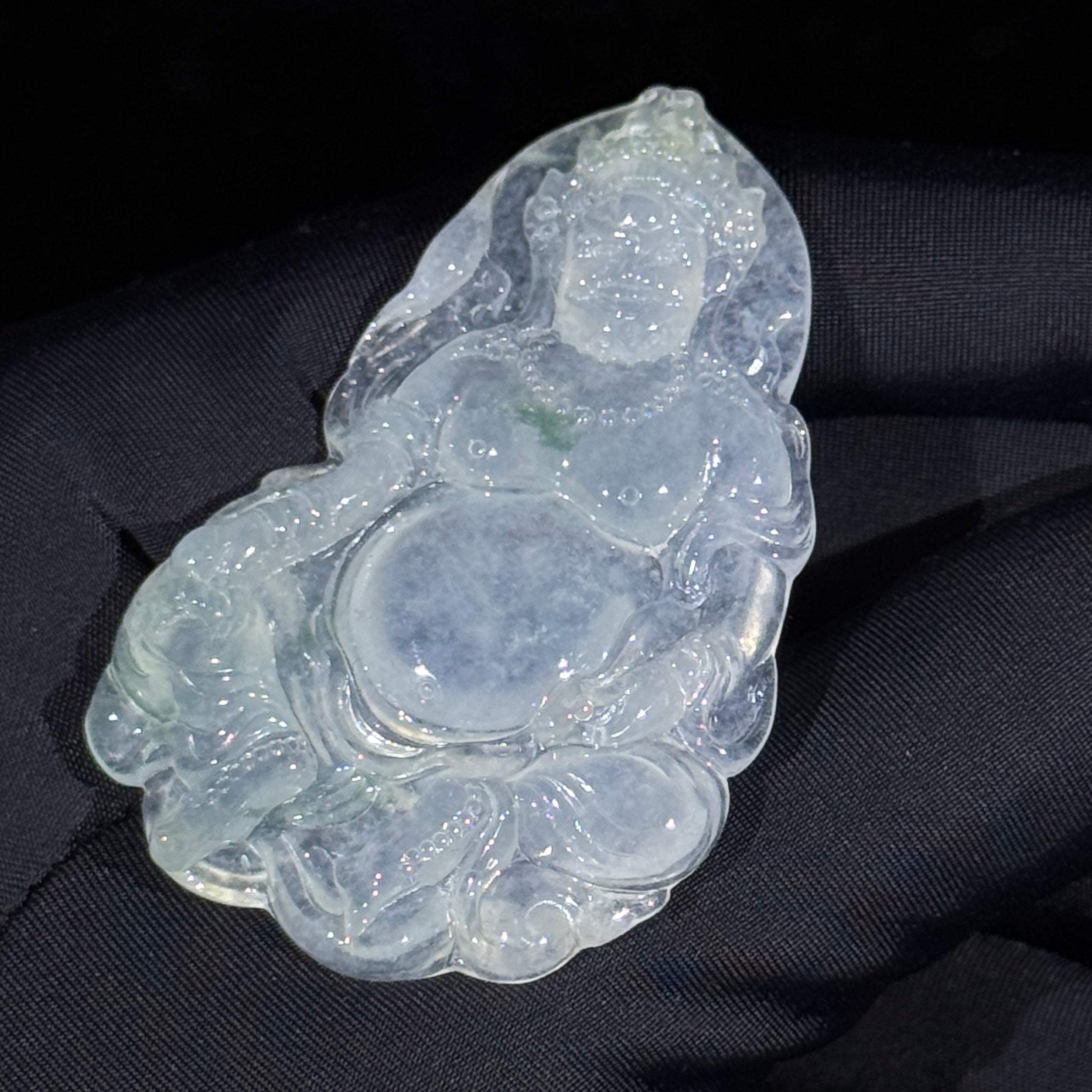 Type A Semi Icy Green Jade Jambhala