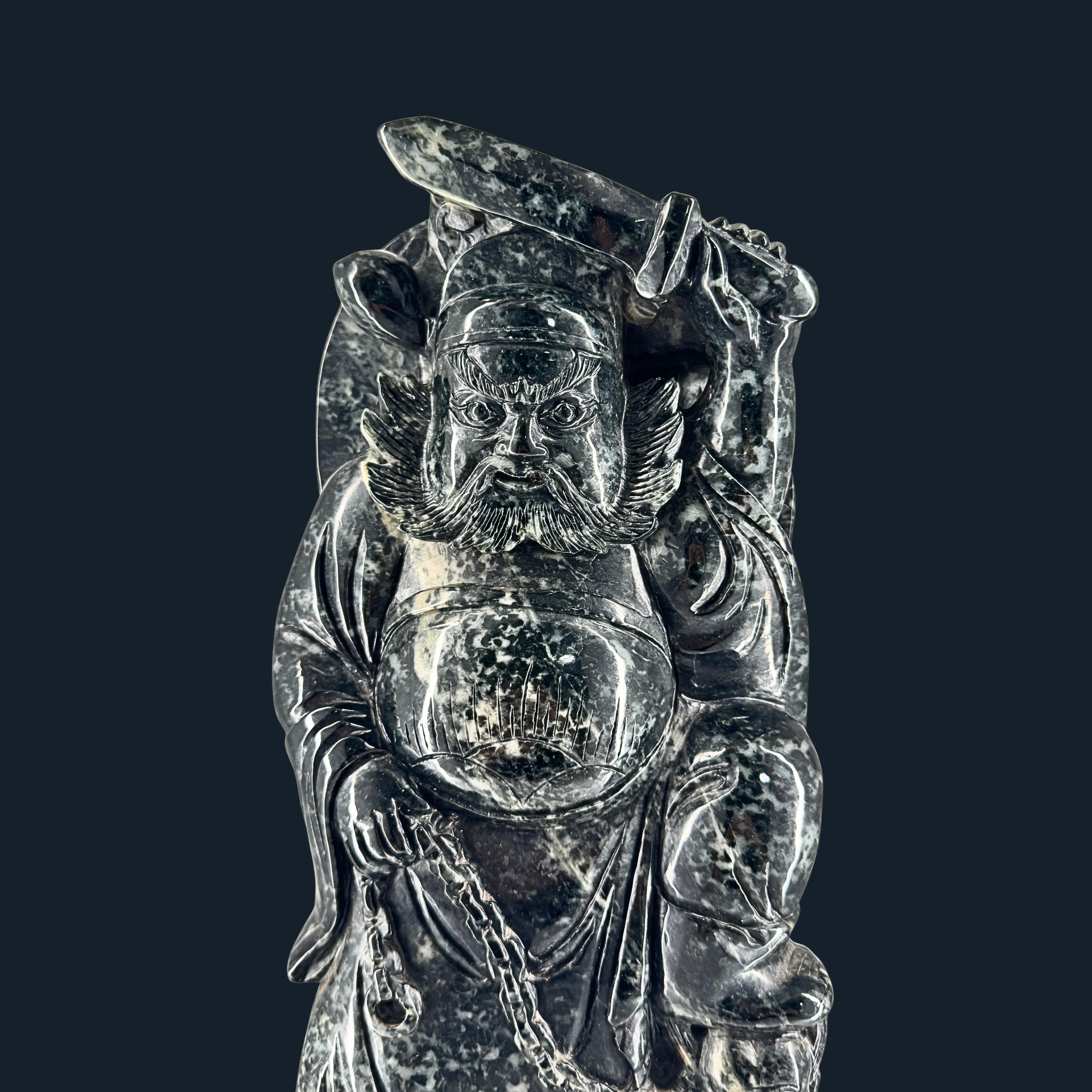 Type A Black Jade Zhong Kui Display