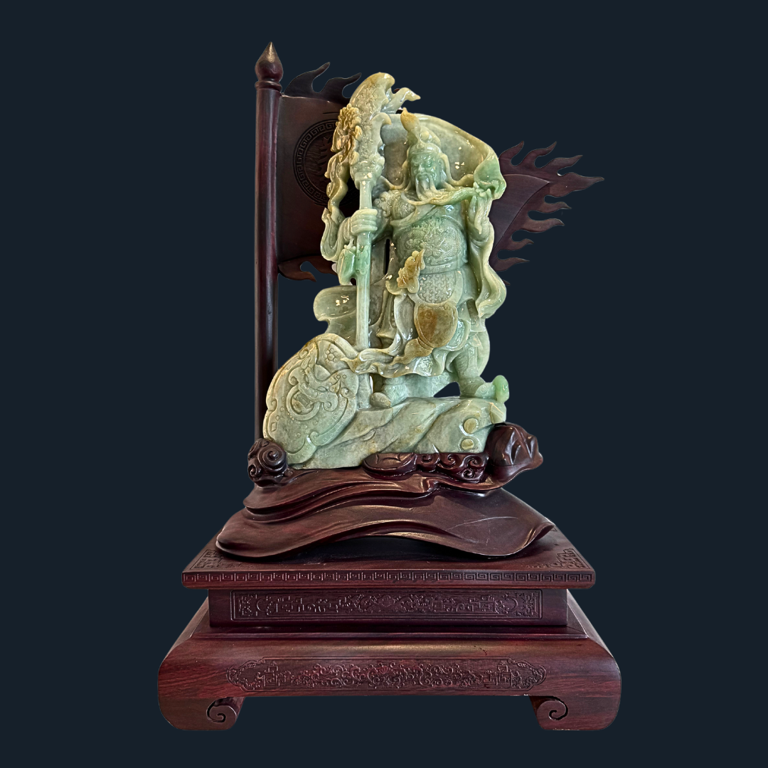 Type A Green Jade Guan Gong Display