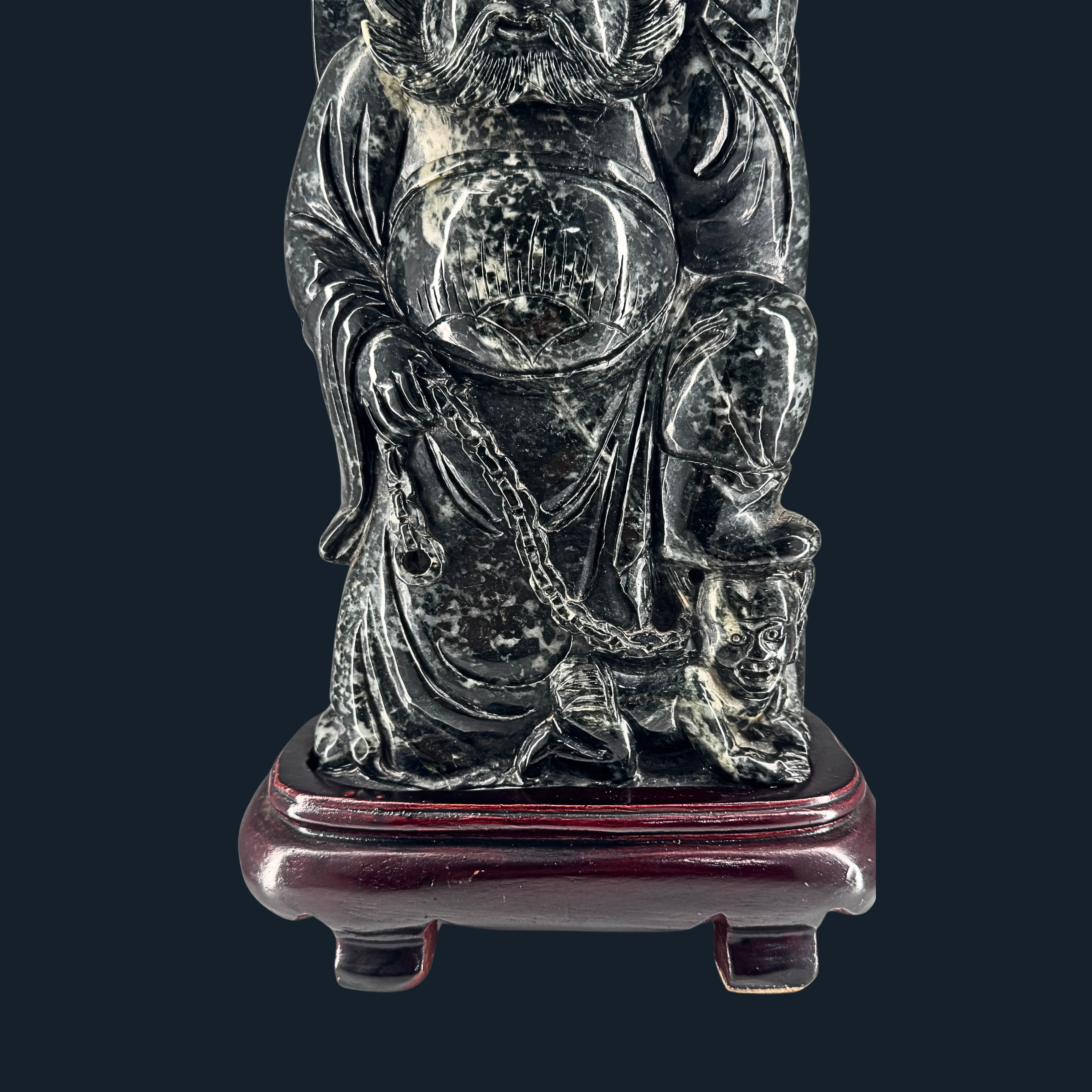 Type A Black Jade Zhong Kui Display