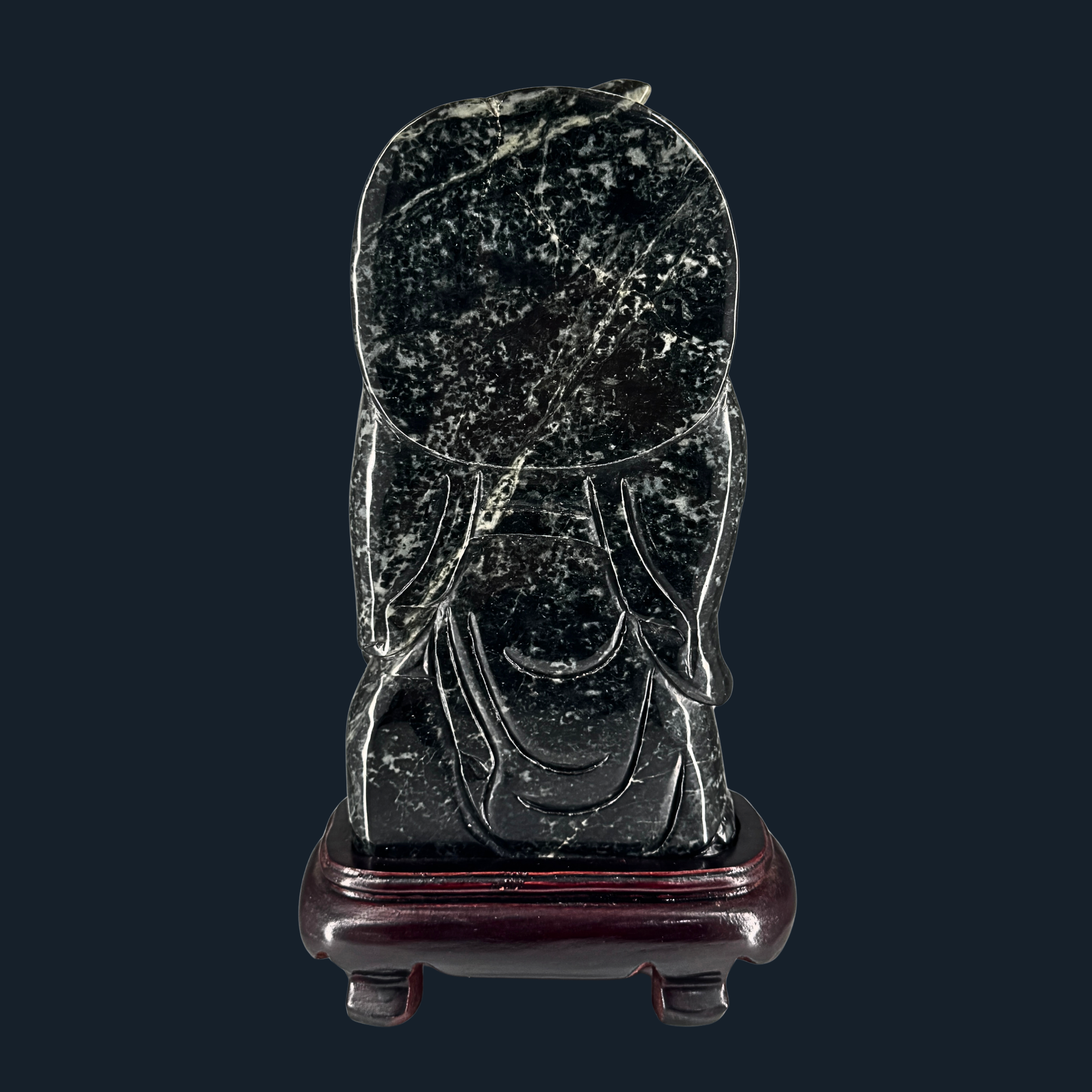 Type A Black Jade Zhong Kui Display