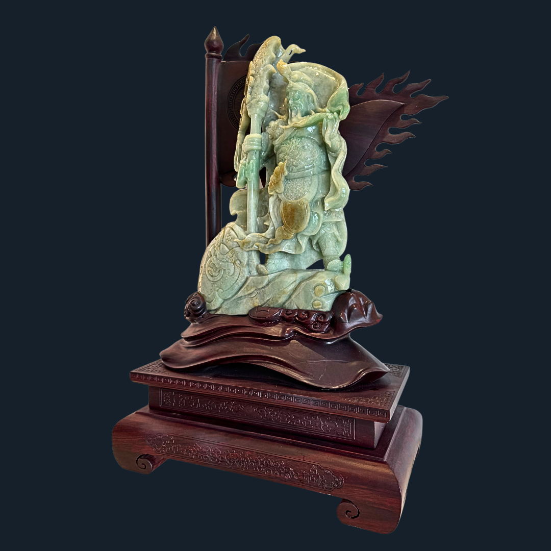 Type A Green Jade Guan Gong Display