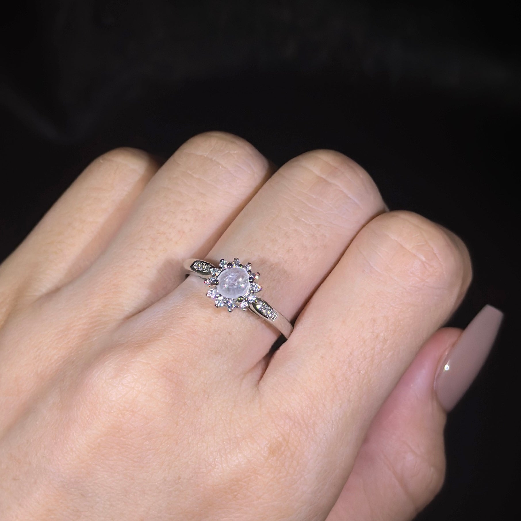 925 Sliver Type A Jade Ring