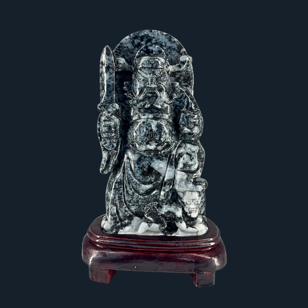 Type A Black Jade Zhong Kui Display