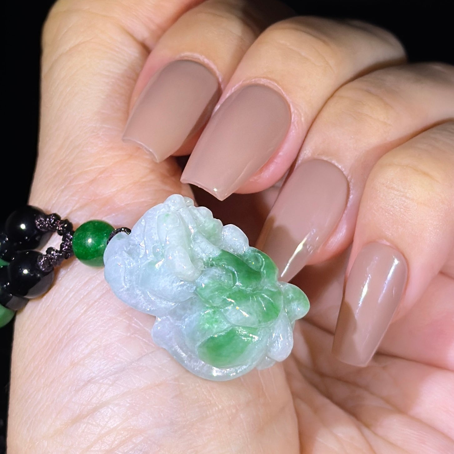 Type A Green Jade Pixiu Pendant
