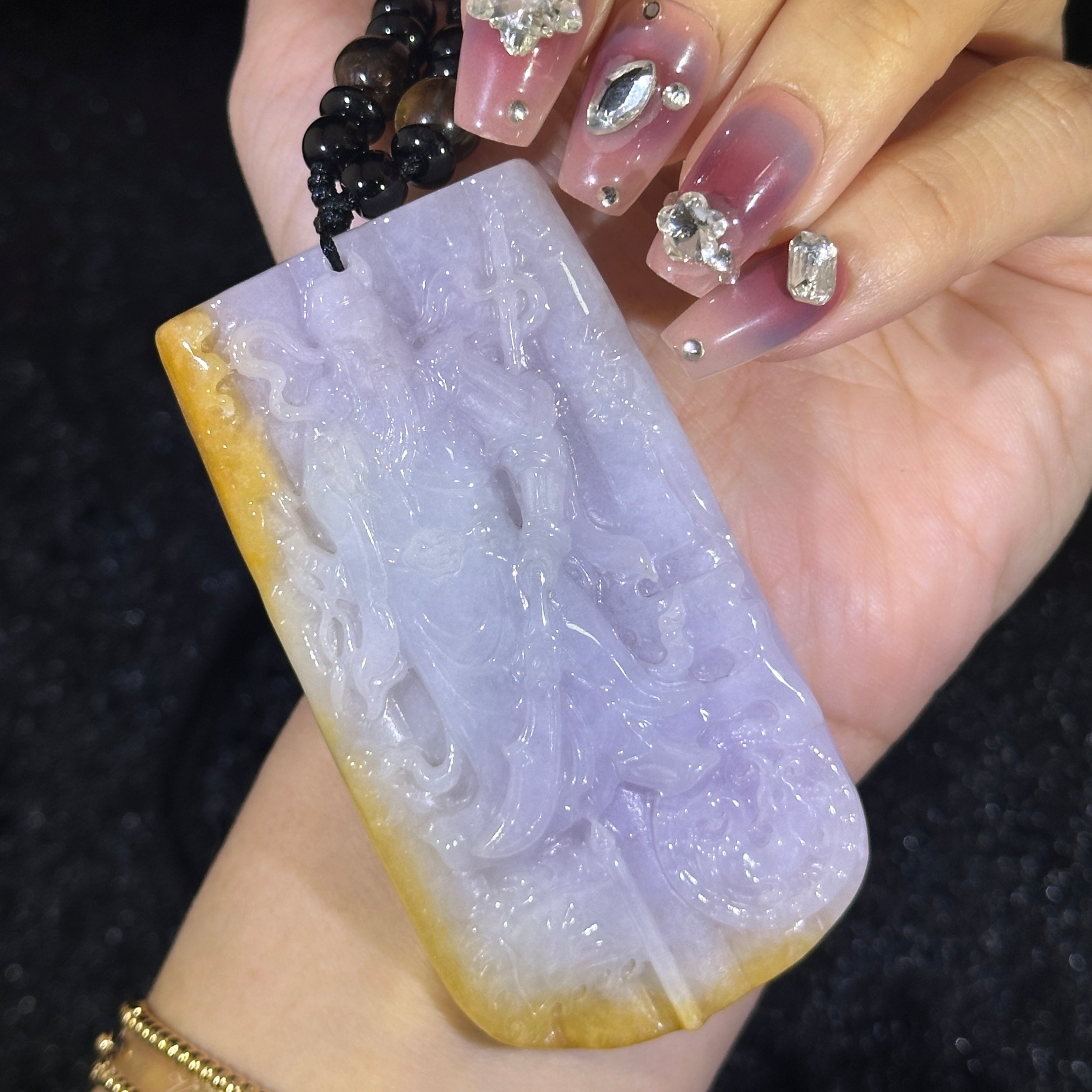 Type A Lavender & Green Jade Guan Gong