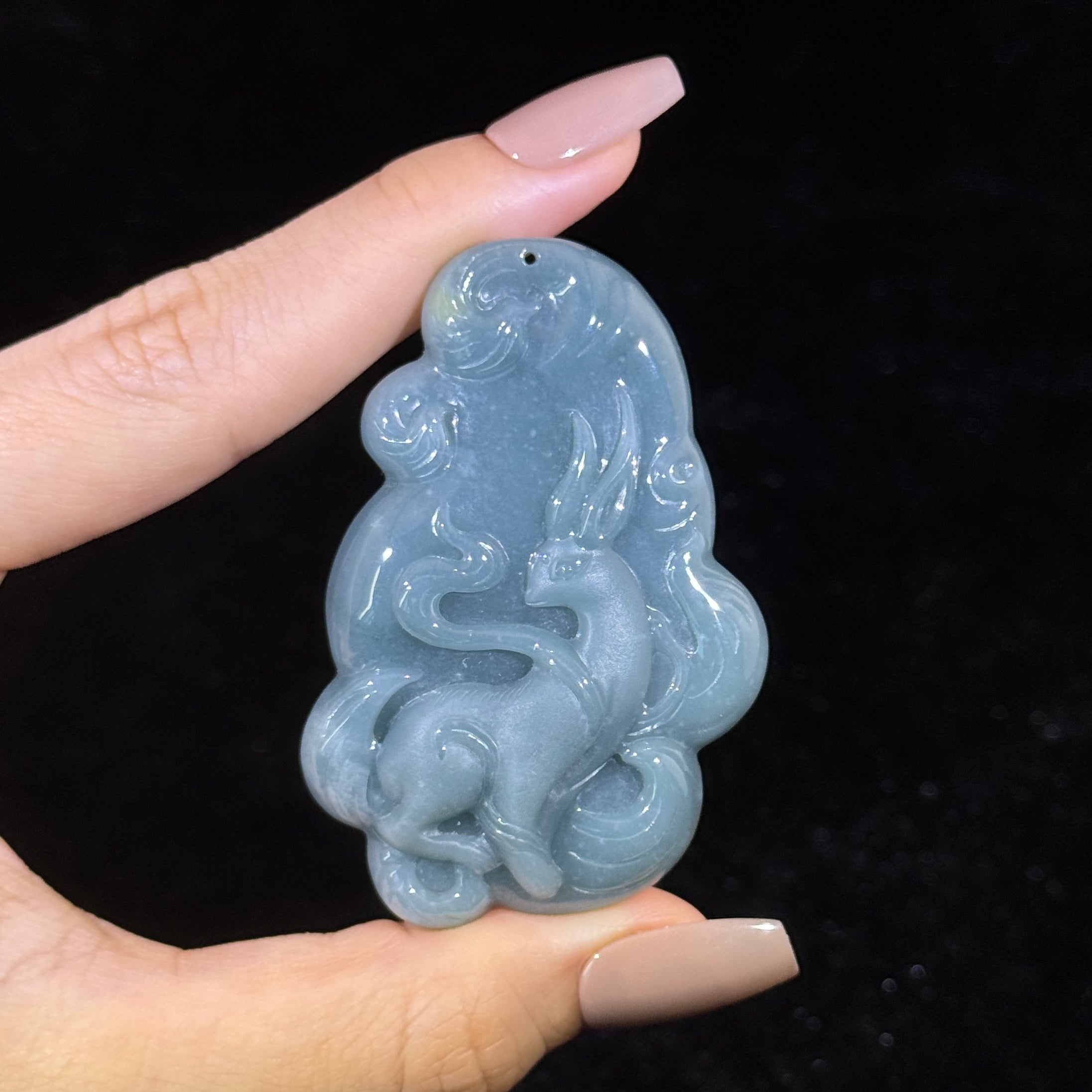 Type A Blueish Green Jade 9 Tail Fox