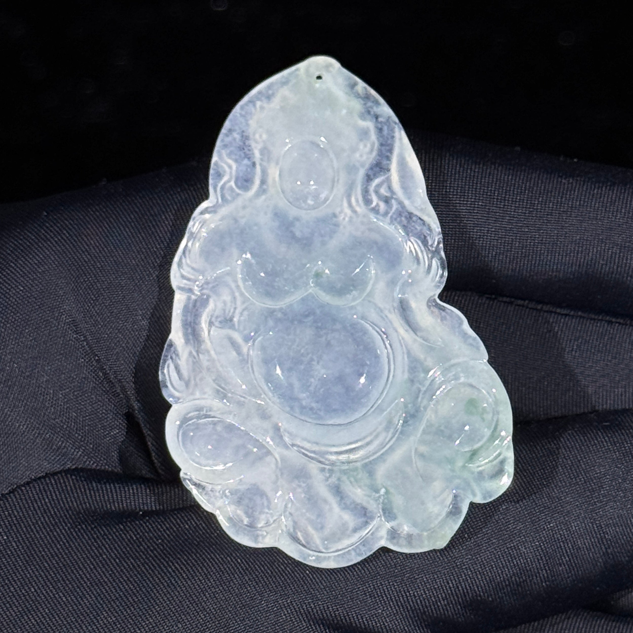 Type A Semi Icy Green Jade Jambhala