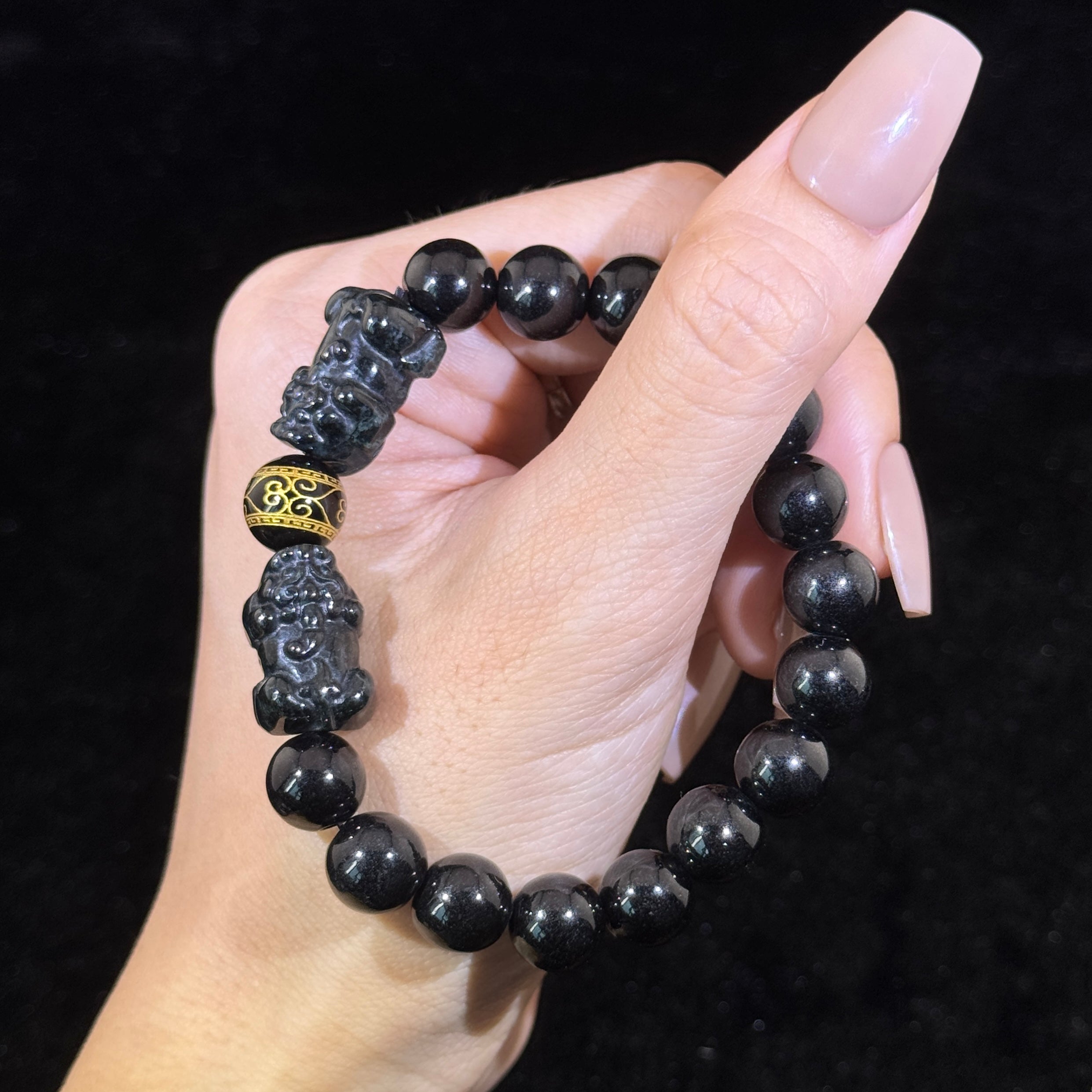 Type A Black Jade Pixiu Bracelet