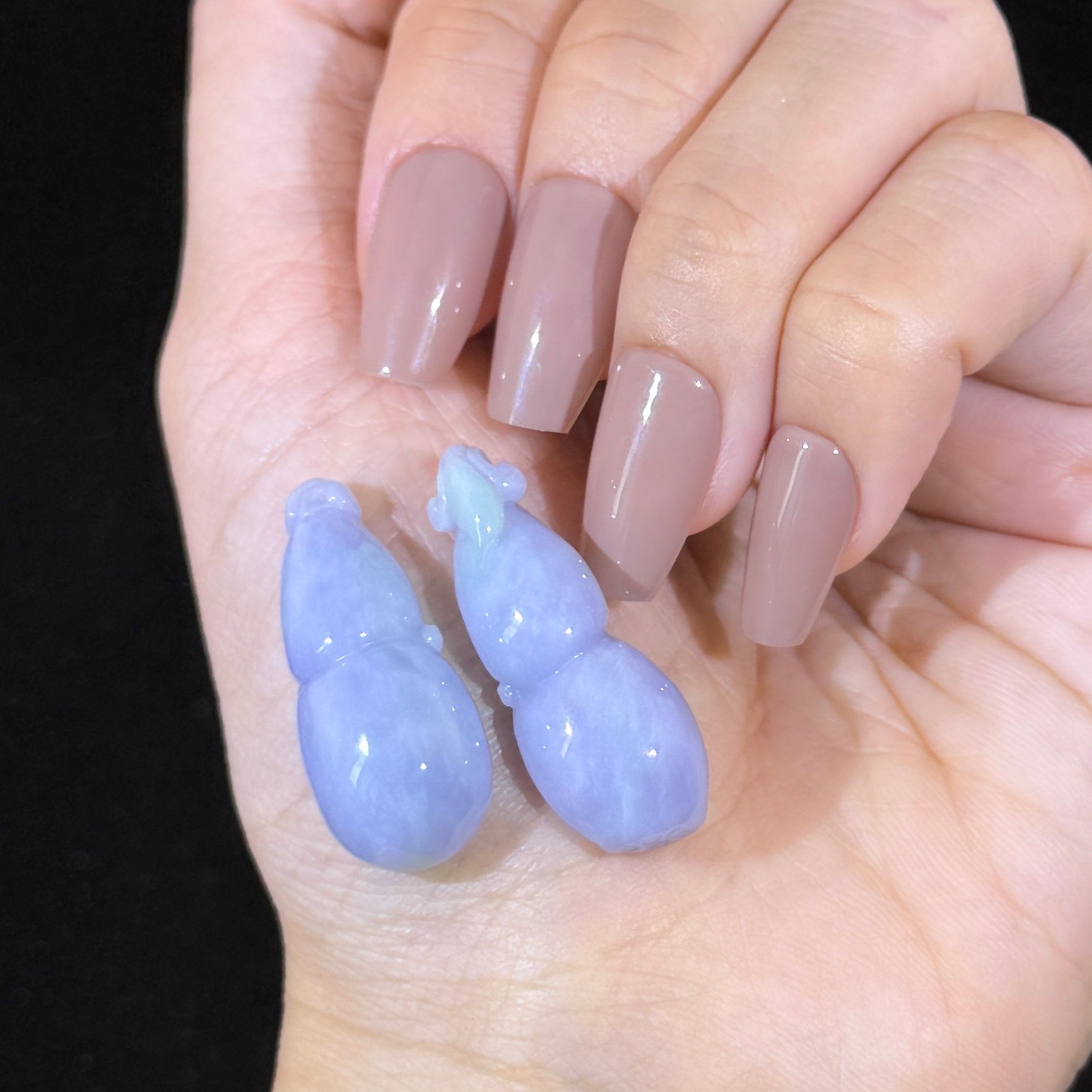 Type A Lavender Jade Hulu Pair Pendant