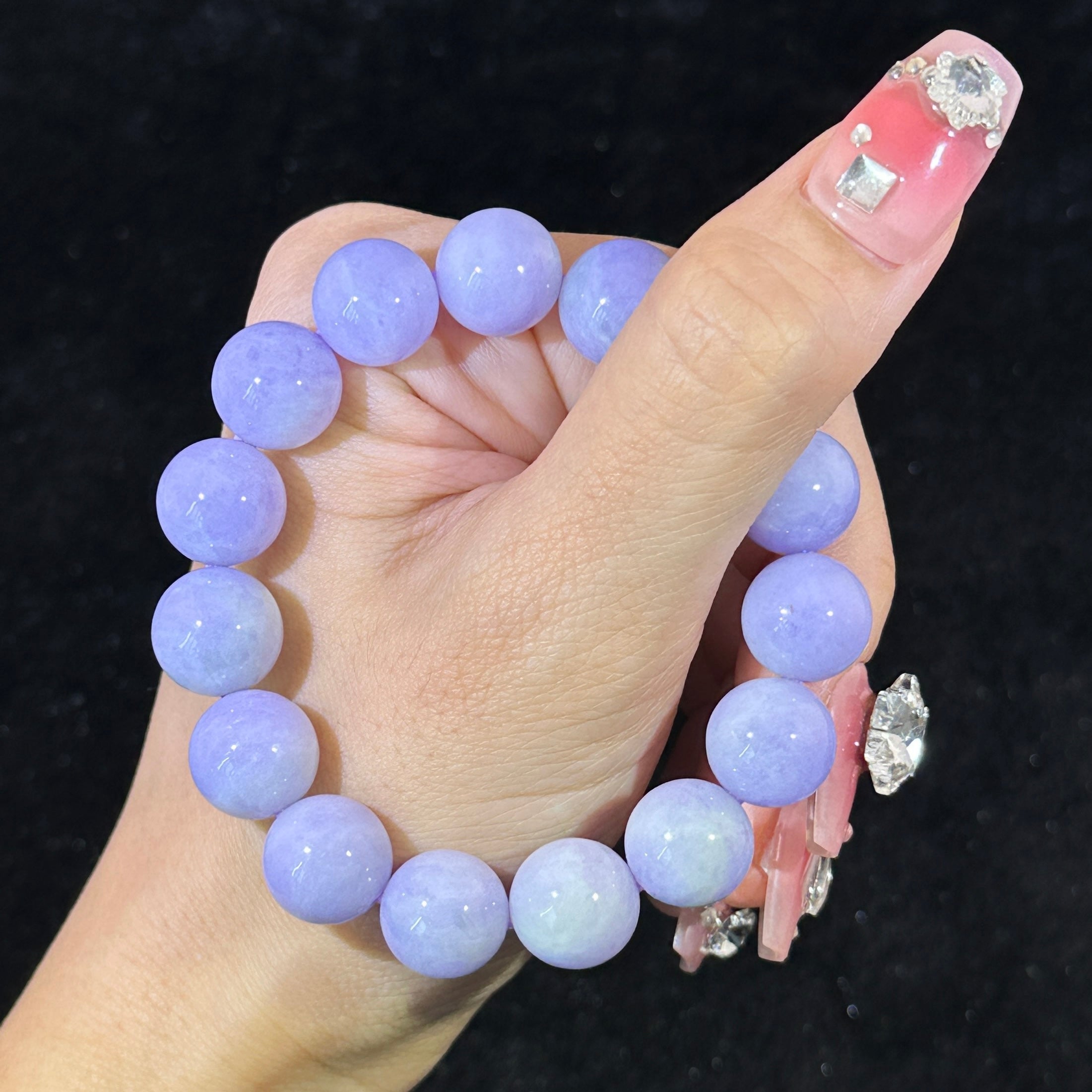 Type A Lavender Jade Beads Bracelet
