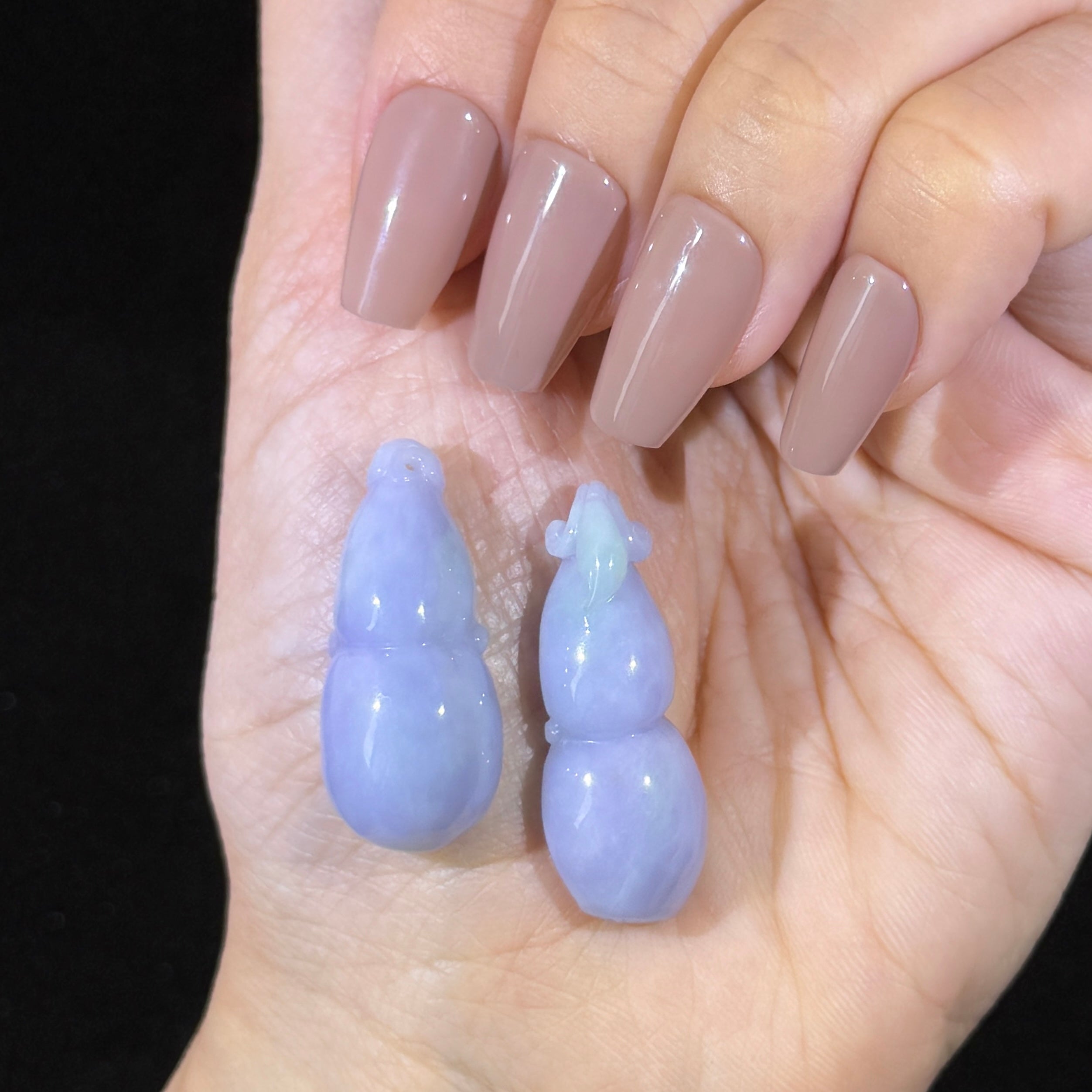 Type A Lavender Jade Hulu Pair Pendant
