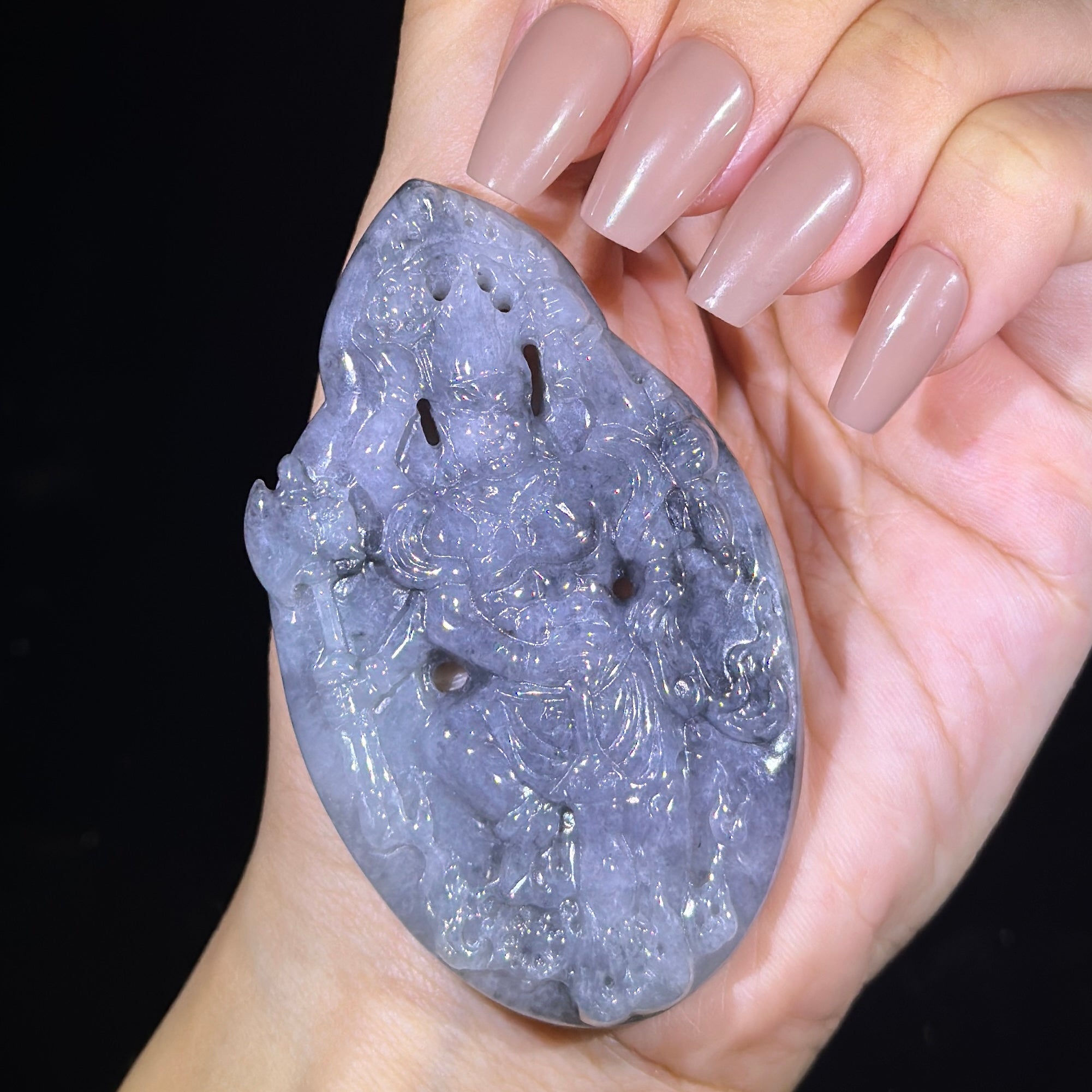 Type A Black Jade Acala Pendant