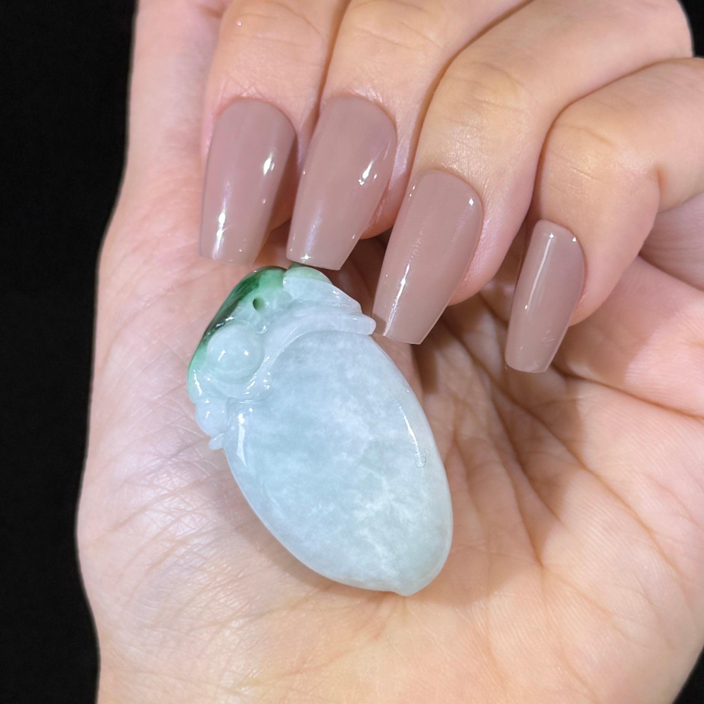 Type A Green Jade Monkey Offers Peach Pendant