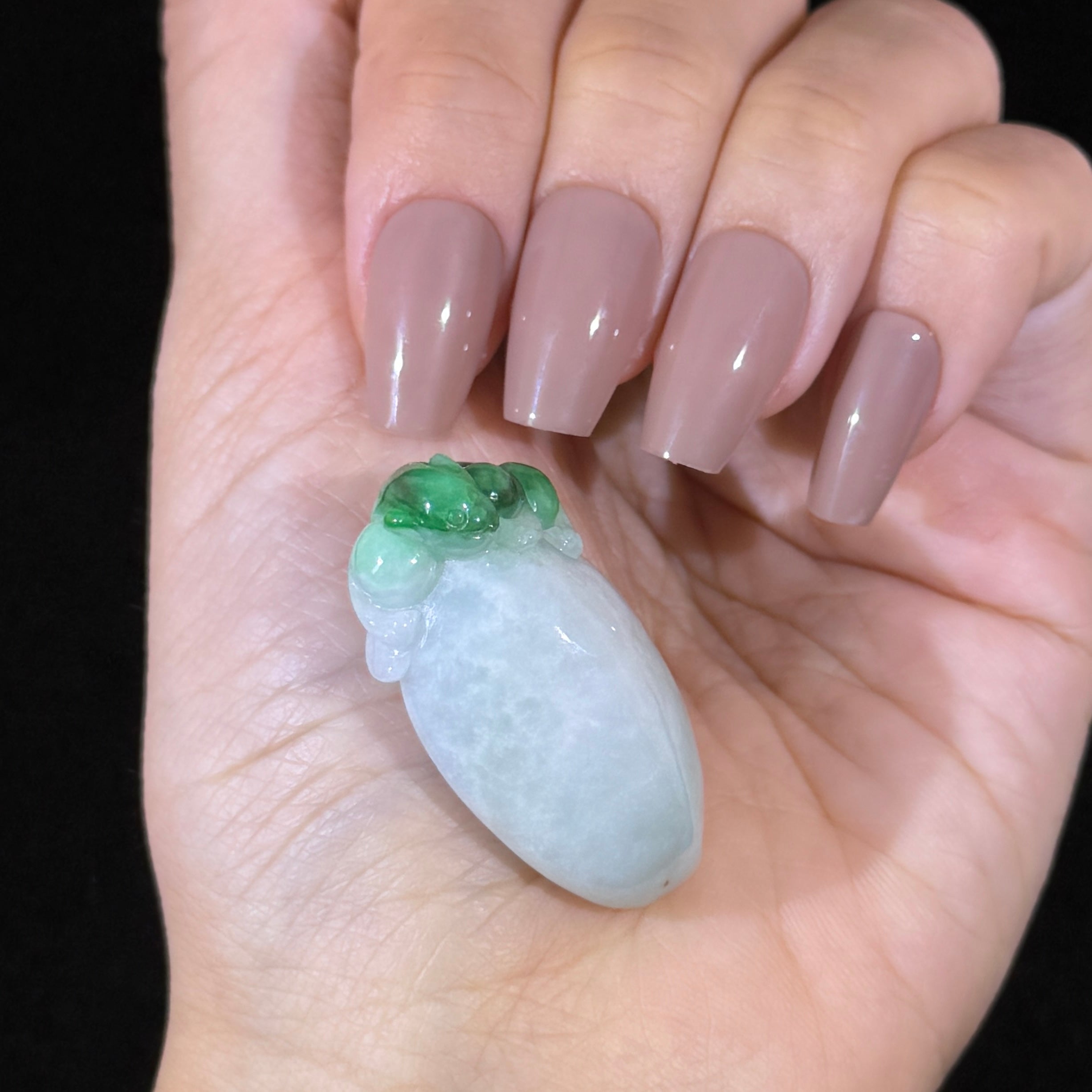 Type A Green Jade Monkey Offers Peach Pendant