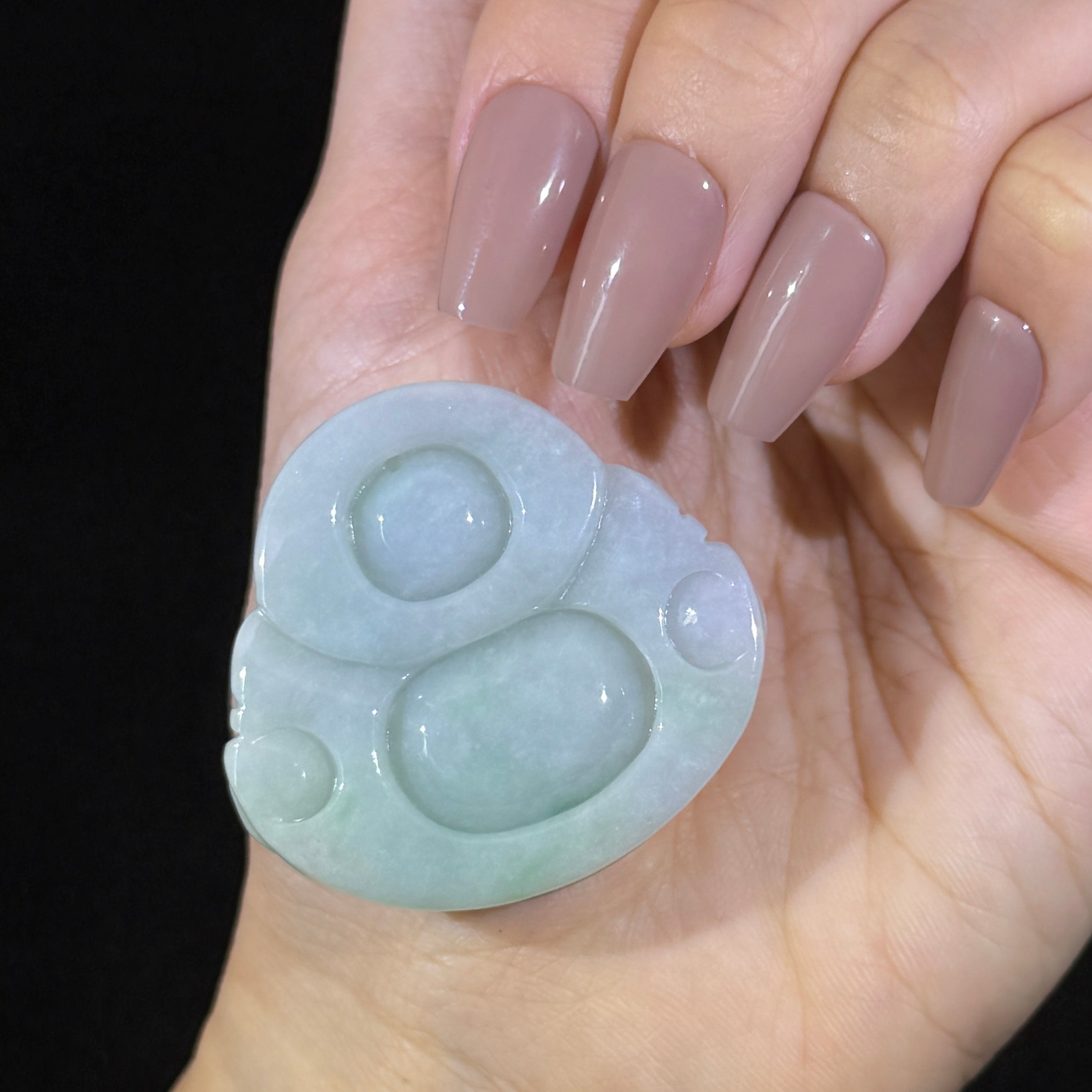 Type A Green Jade Milo Buddha Pendant