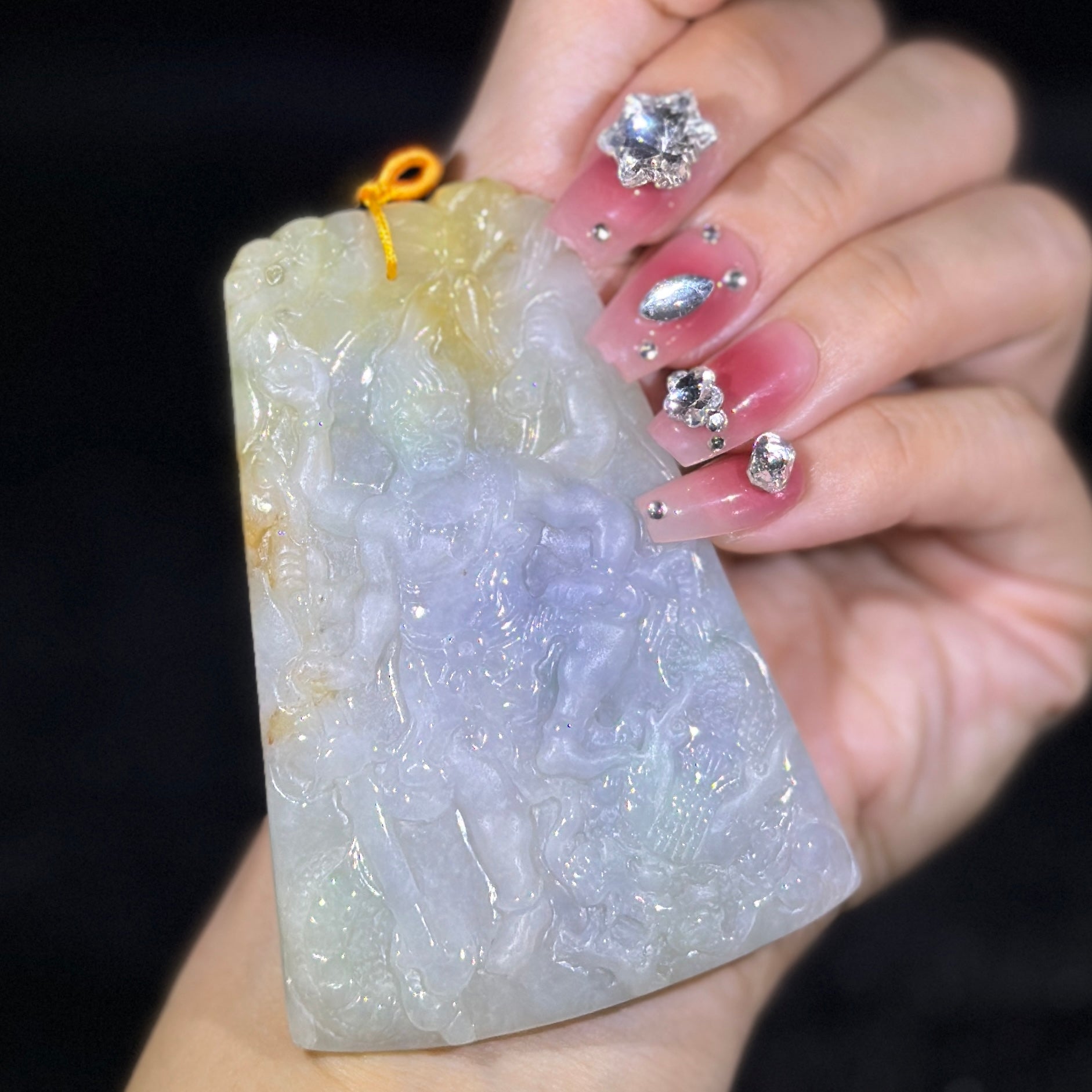 Type A Yellow Jade Acala & Dragon