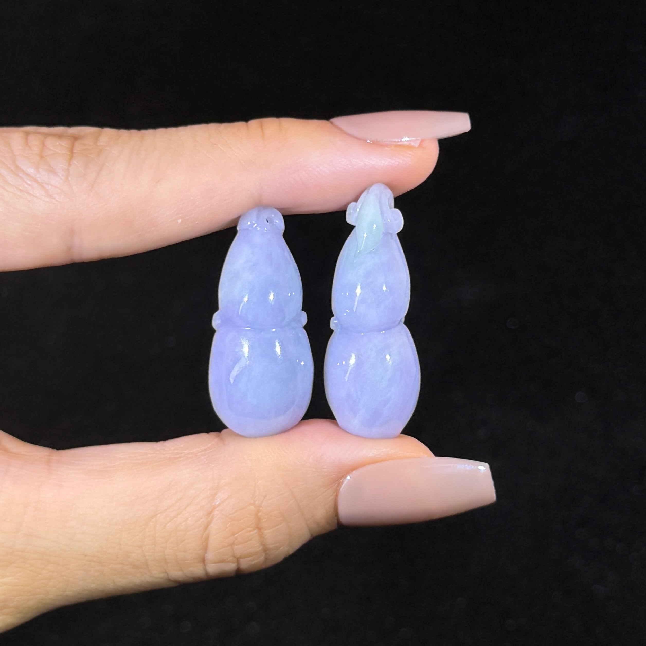 Type A Lavender Jade Hulu Pair Pendant