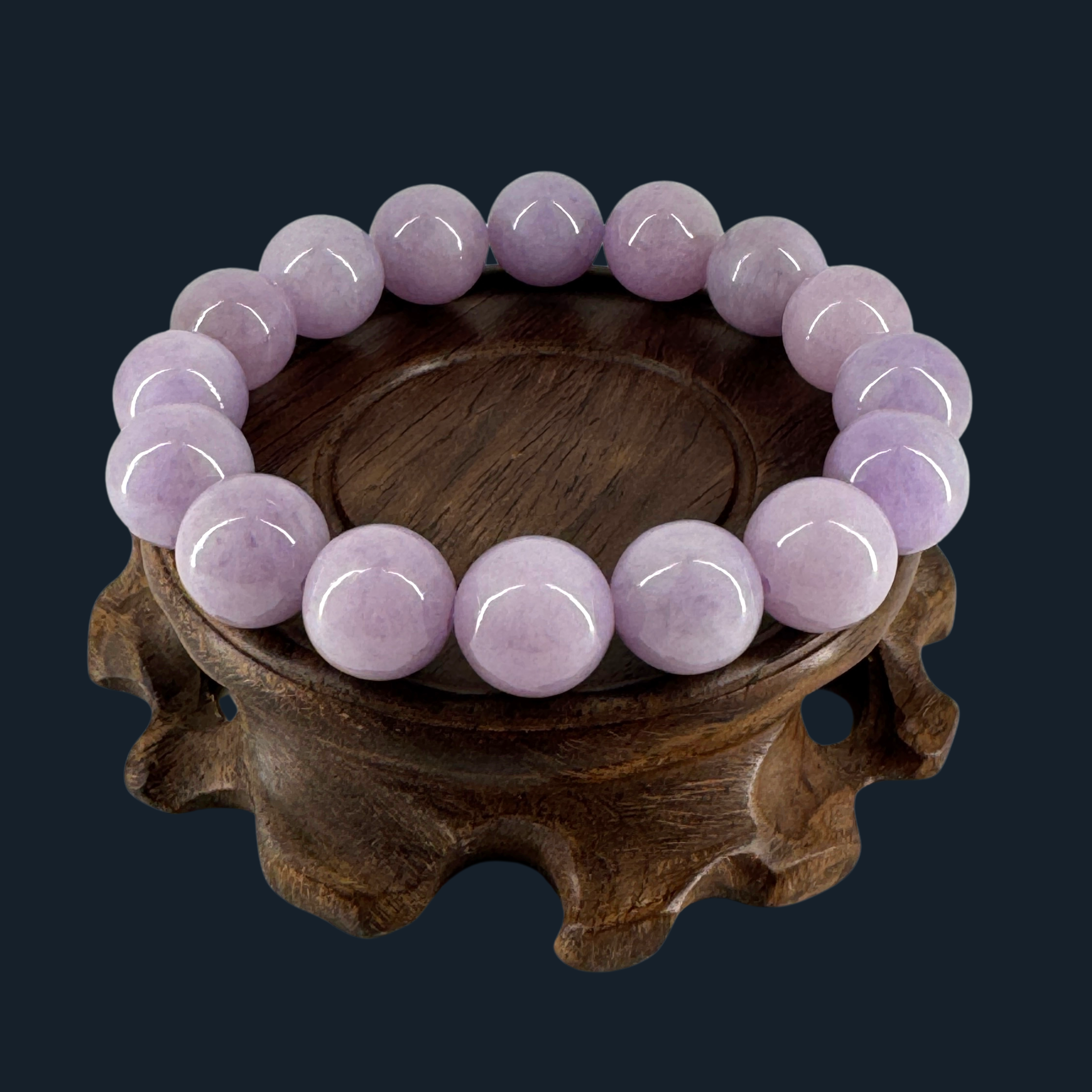 Type A Lavender Jade Beads Bracelet NGI Cert